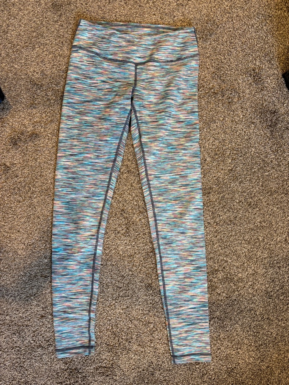 Zella Multicolor Space-Dye Leggings in Teal, Blue, Pink